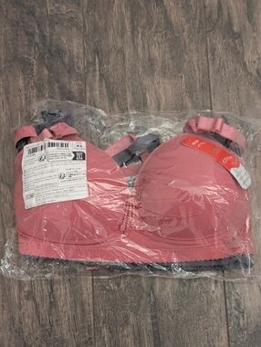 NWT 2-Pack Pink & Grey Padded Comfort Bras Size 44 XL Adjustable Strap